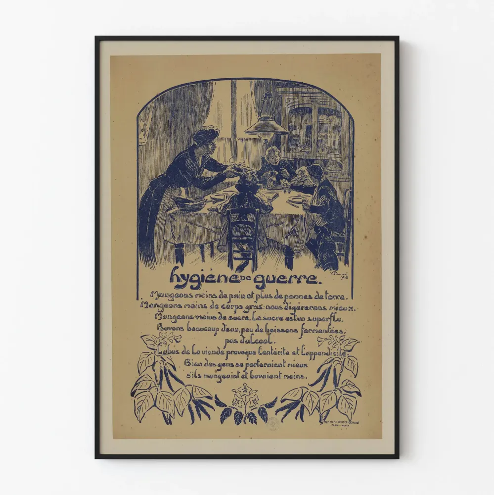 Historiallinen sodan hygienian vintagejuliste – Seinän koristelu