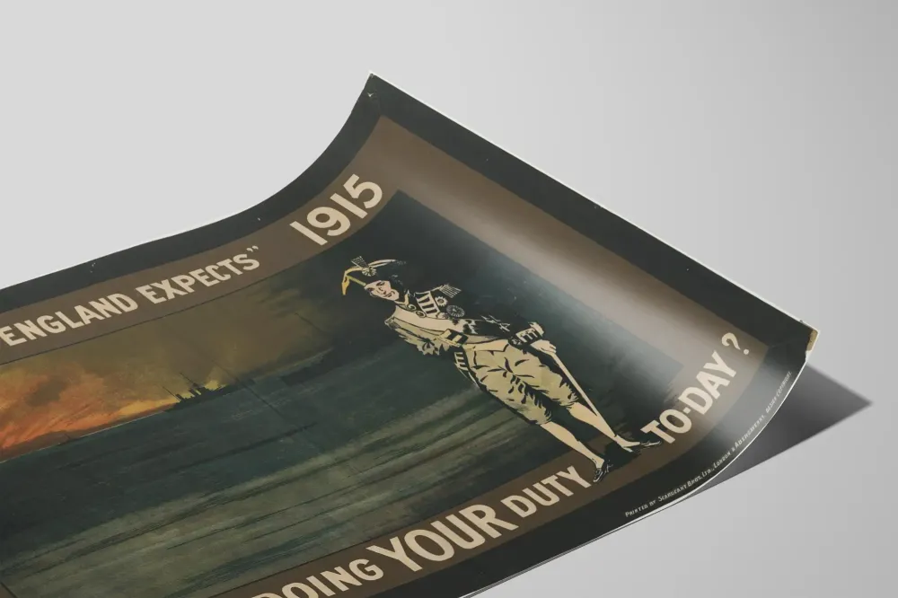 Historiallinen sotilaallinen motivaatiojuliste « England Expects » 1805-1915