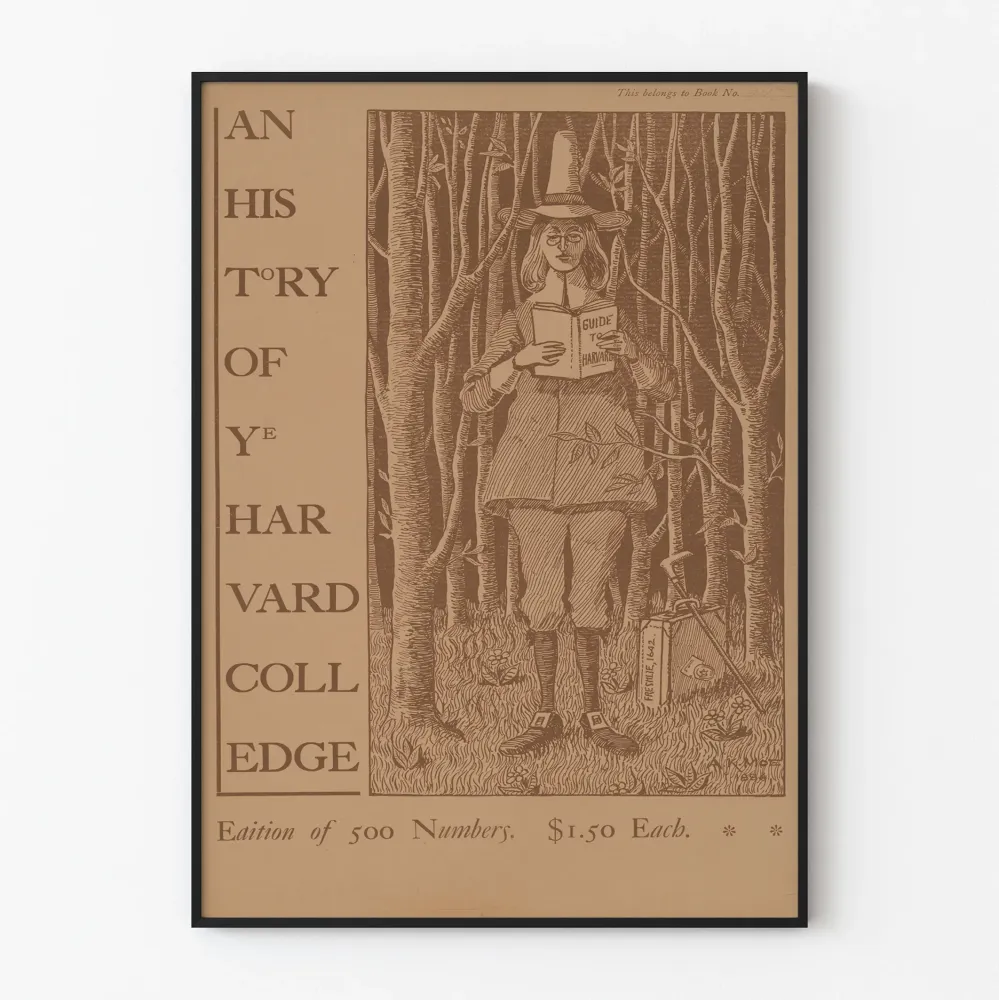 Historiallinen vintagejuliste Harvard College