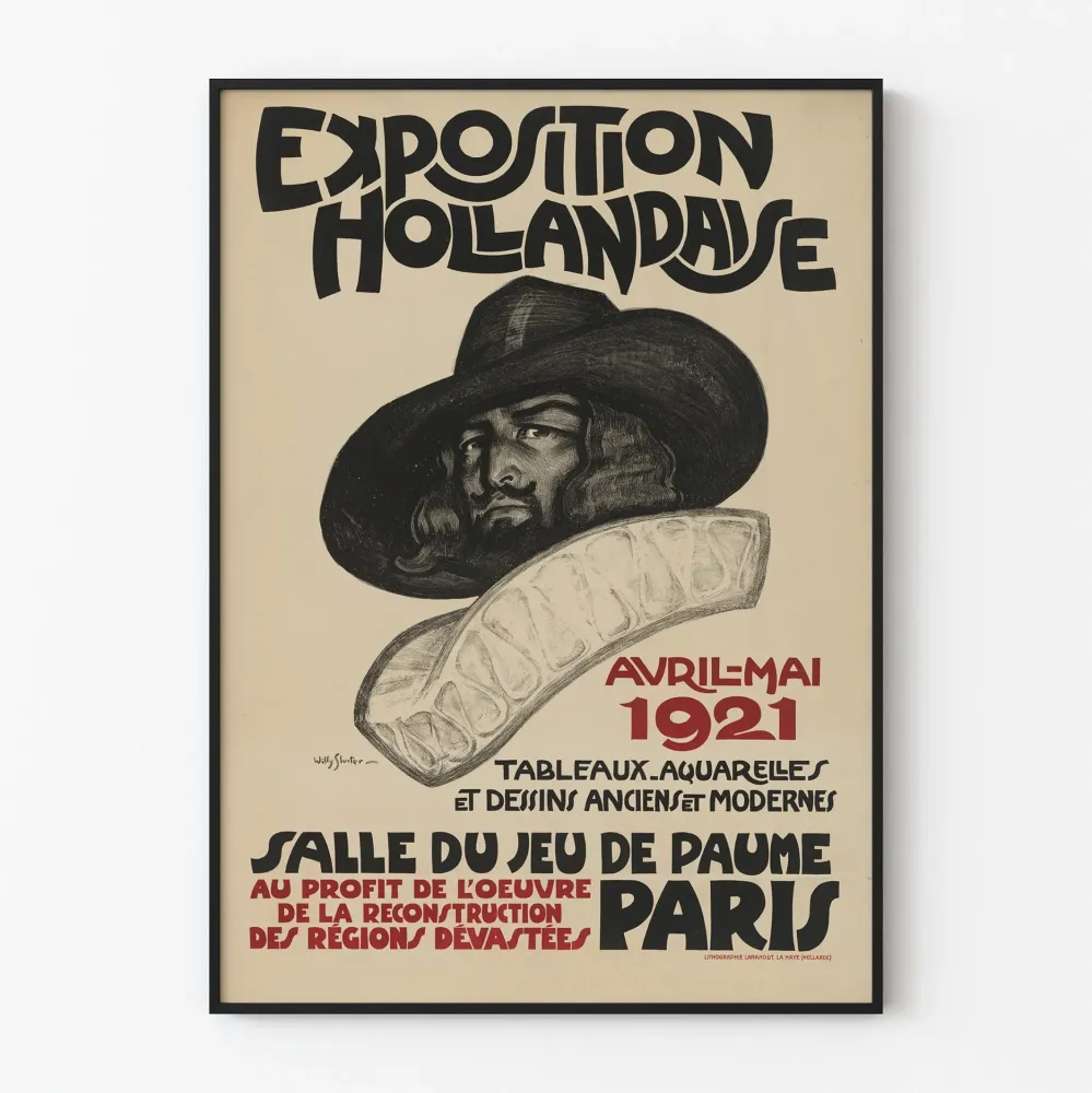 Hollannin näyttelyn juliste Pariisi 1921 - Vintage-seinäkäsittely