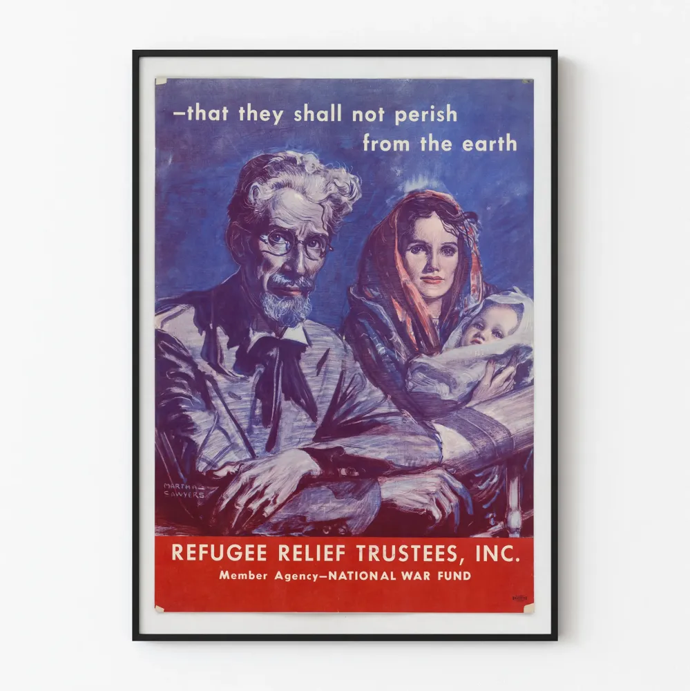 Humanitaarinen juliste vintage Pakolaisavun luottamushenkilöt