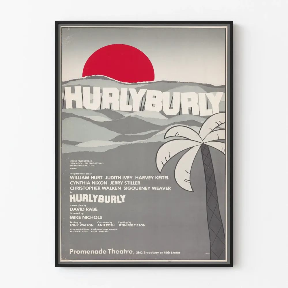 Hurlyburly-teatterin kävelykatujuliste - vintage-seinäkoriste