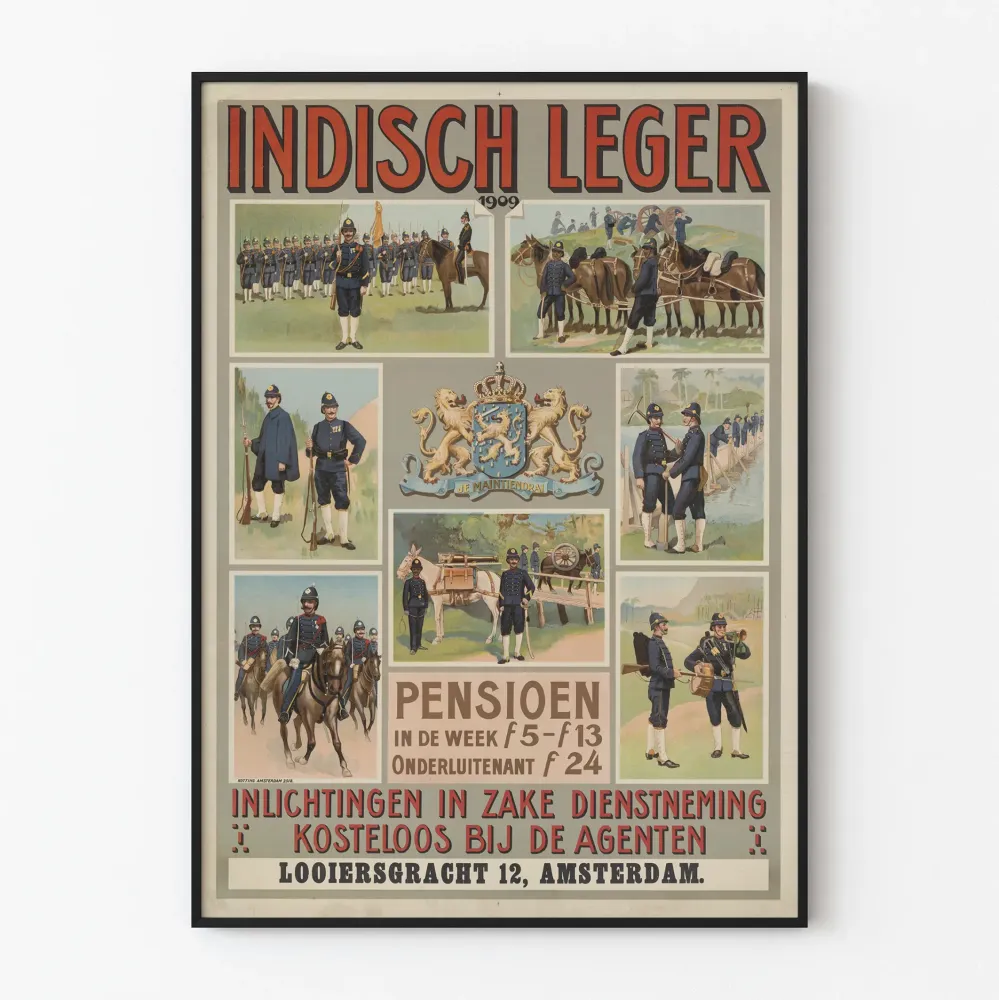 Indisch Leger 1909 -armeijan rekrytointijuliste, vintage