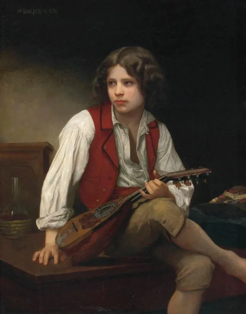 Italialainen maalaus mandoliinilla - William Bouguereau | Taidetuloste