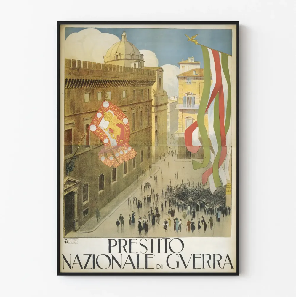 Italialainen vintage juliste Prestito Nazionale di Guerra seinäkoristukseen