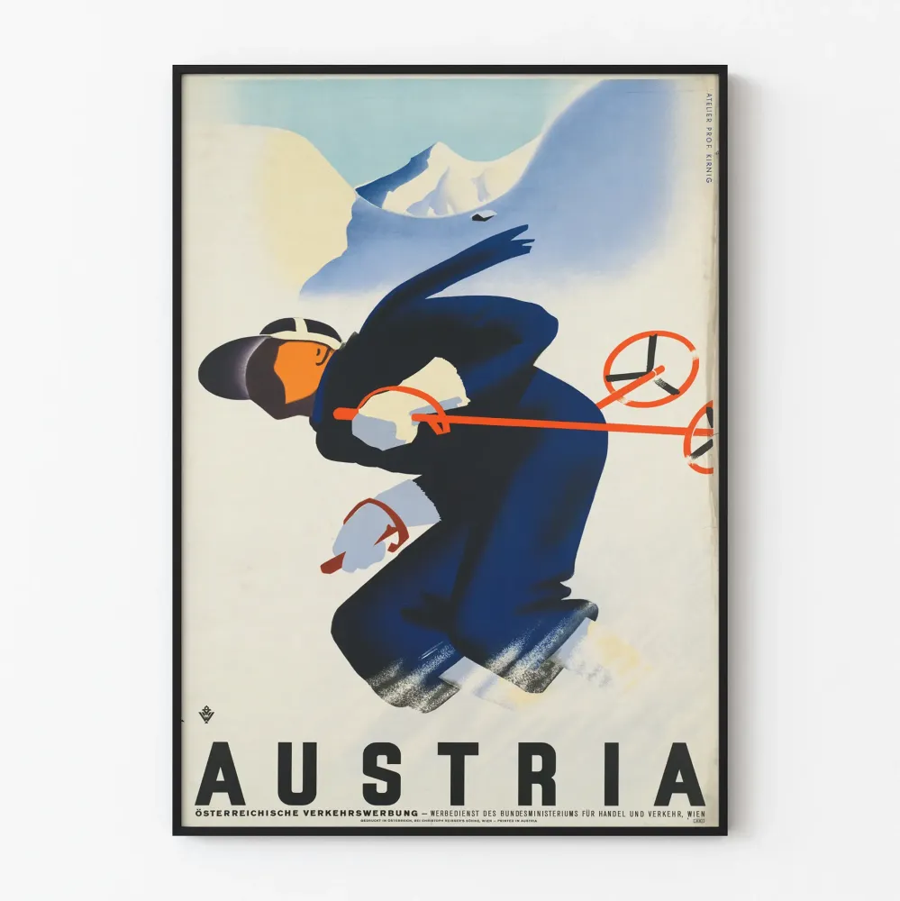 Itävaltalainen vintage-suksetjuliste