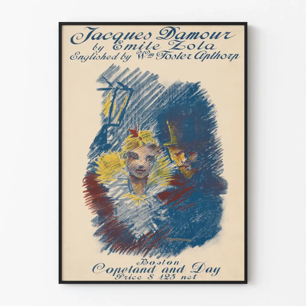 Jacques Damour -juliste Émile Zola -tyylillä vintage