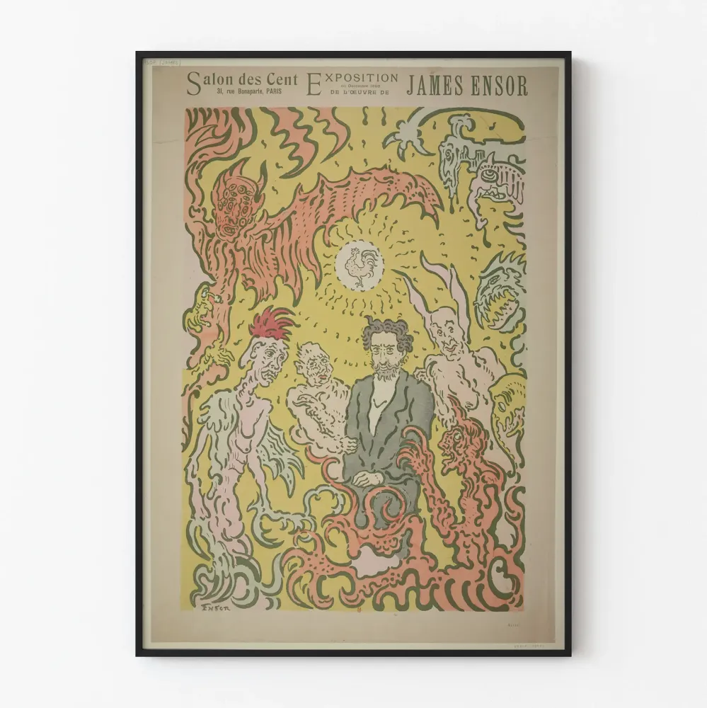 James Ensor Salon des Cent -näyttelyn juliste joulukuu 1898