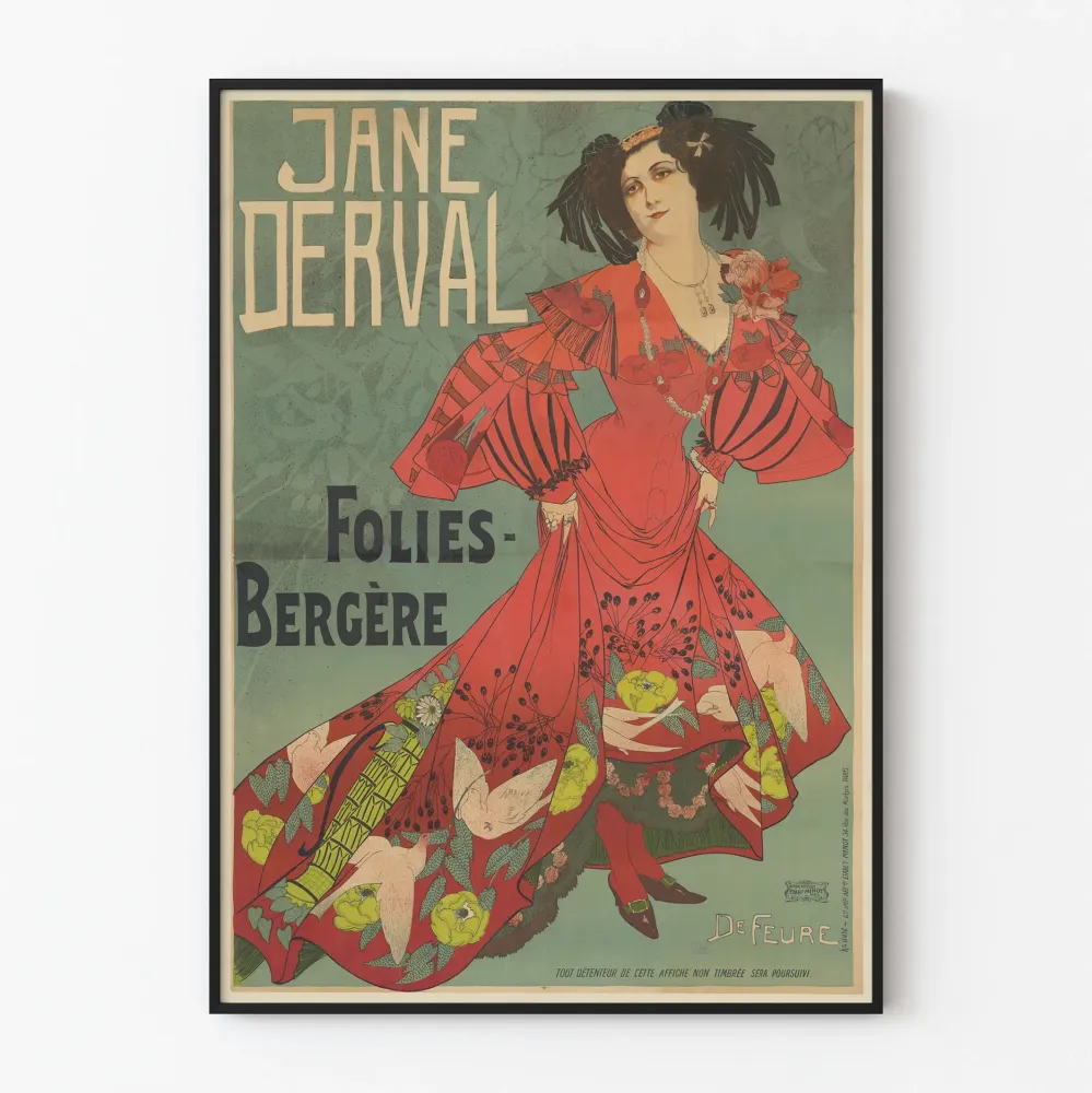 Jane Derval -juliste Folies Bergère -teatterissa