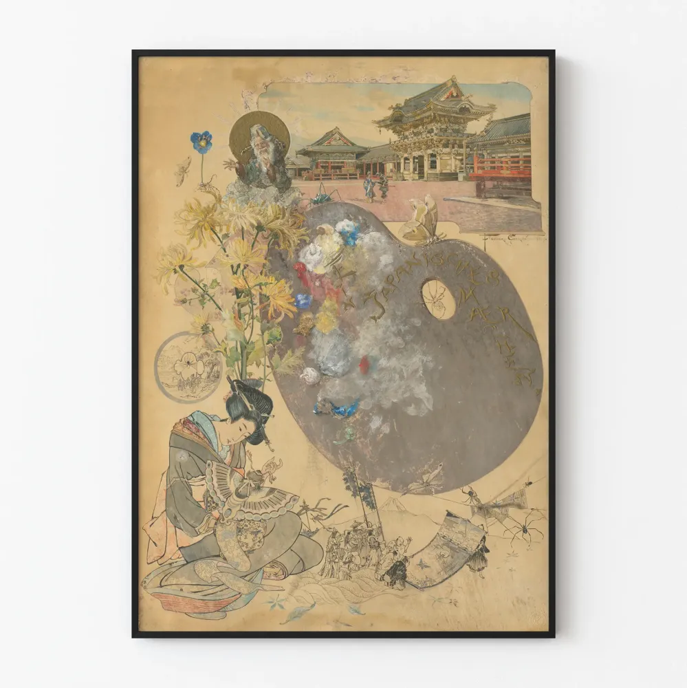 japanilainen vintage-tyylinen koristeellinen juliste