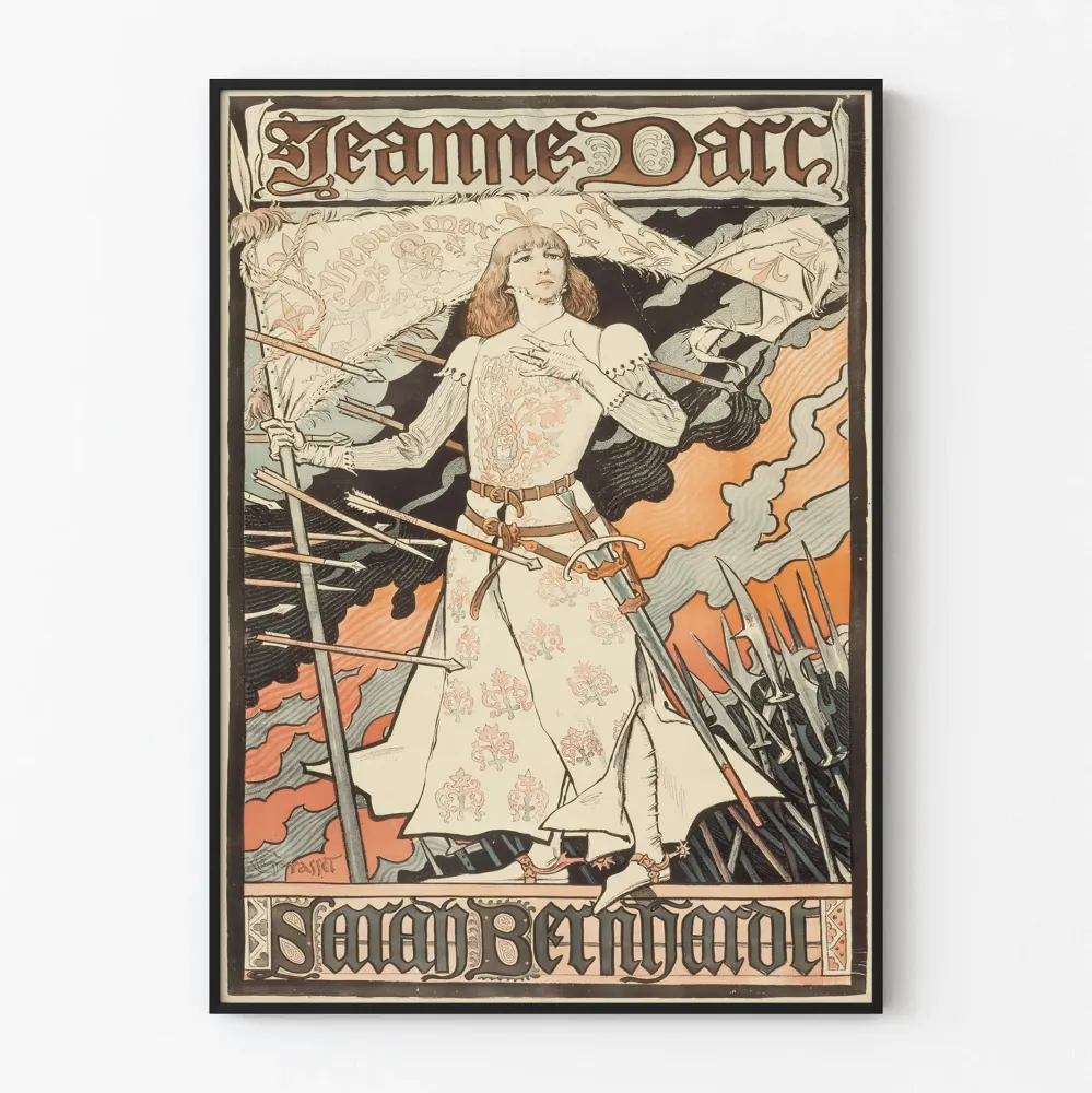 Jeanne d'Arc juliste Alfons Mucha'n tekemänä Sarah Bernhardtille