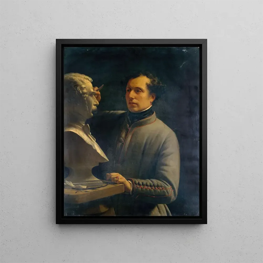 Jean-Pierre Dantan 1800-1869 taidetuloste skulptoriasta Prignonin rintakuvan mallintamisesta - Alexis-Joseph Prignon | Tai...
