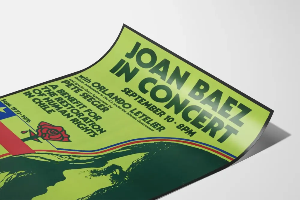 Joan Baez - Konserttijuliste - Tuki ihmisoikeuksille Chilessä