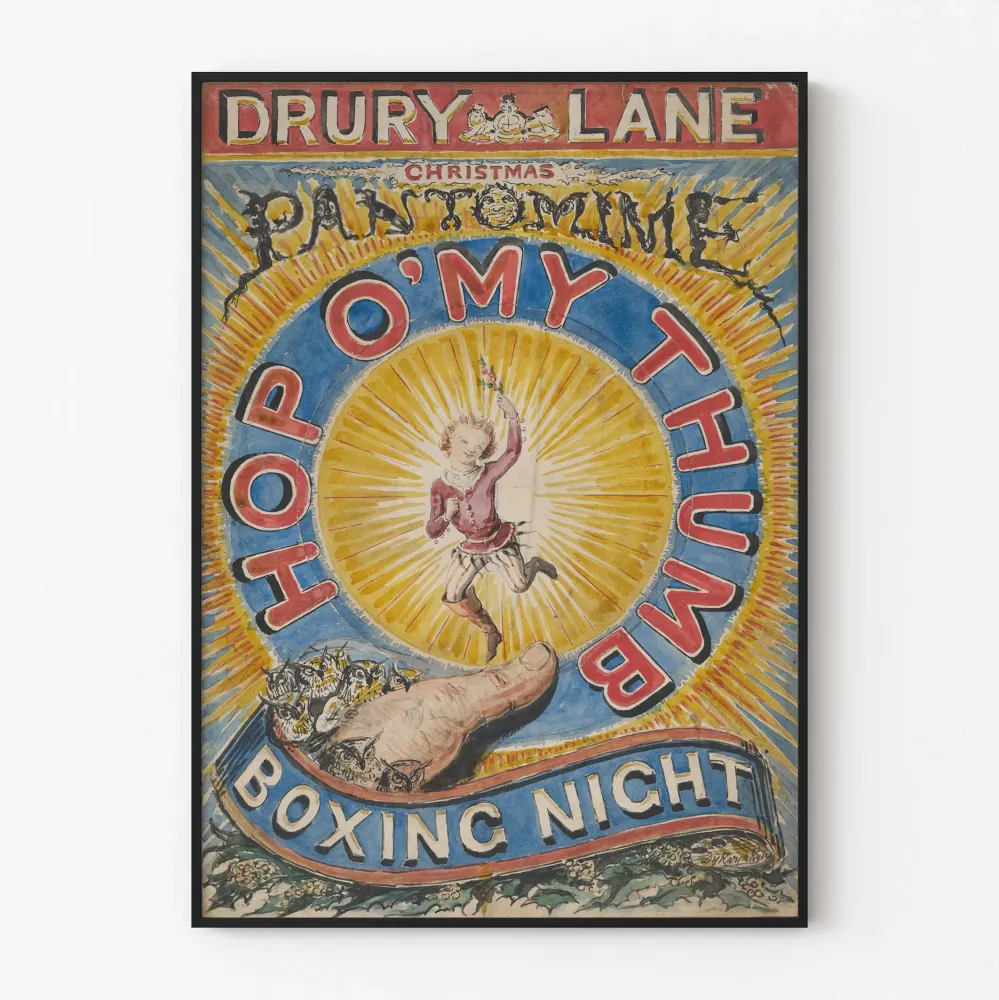 Joulun pantomiimi juliste Hop O'My Thumb Drury Lane