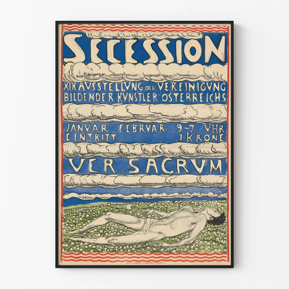 Jugoslavian secession XIX. vuosisadan näyttely itävaltalaisten taiteilijoiden juliste
