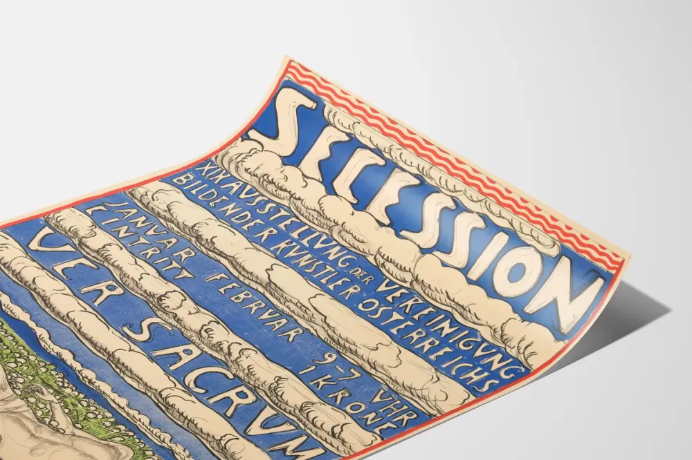 Jugoslavian Sezessionin 1800-luvun näyttelyn itävaltalaisten taiteilijoiden Ver Sacrum -juliste