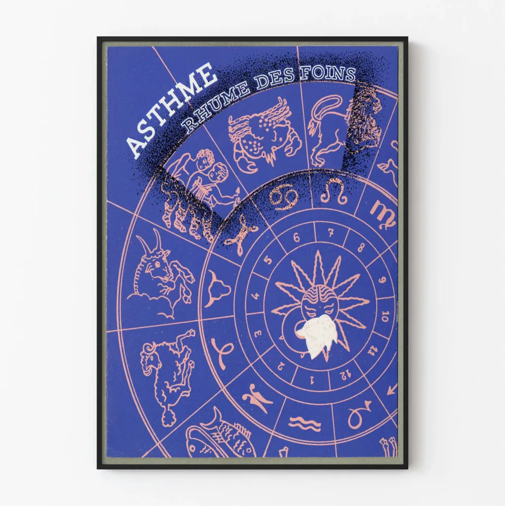 Juliste Astma ja heinänuhka - Vintage-seinäkoriste