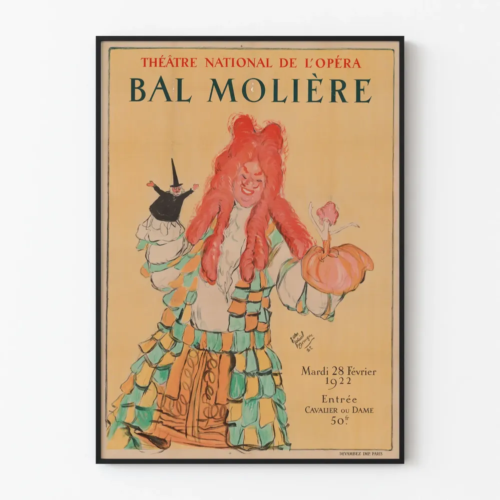 Juliste Bal Molière Kansallisoopperan teatteri 1922