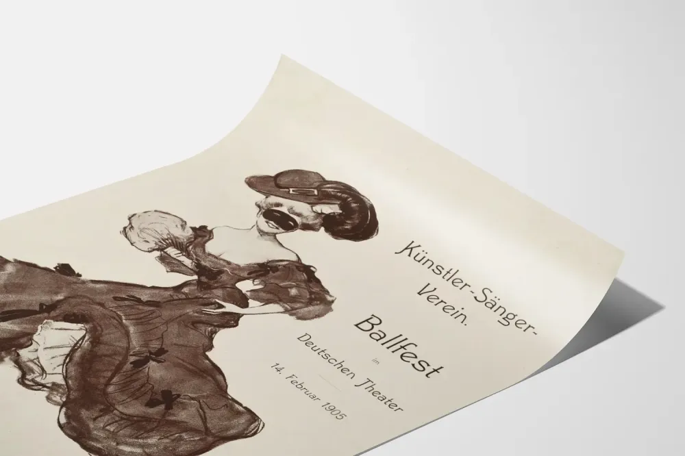 Juliste Ballfest 1905 - Vanha teatteriseinäkoristelu saksalainen