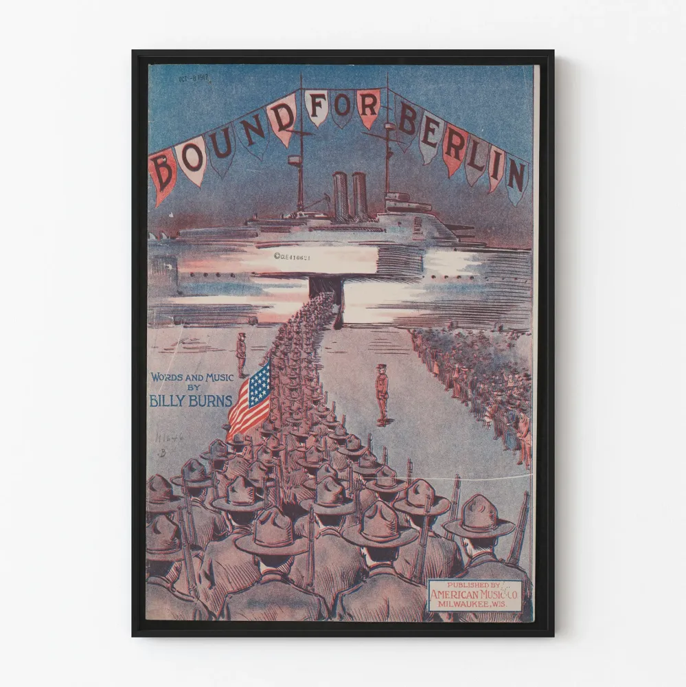 Juliste 'Bound Berlin' - Vintage sotilaskoriste seinätaulu