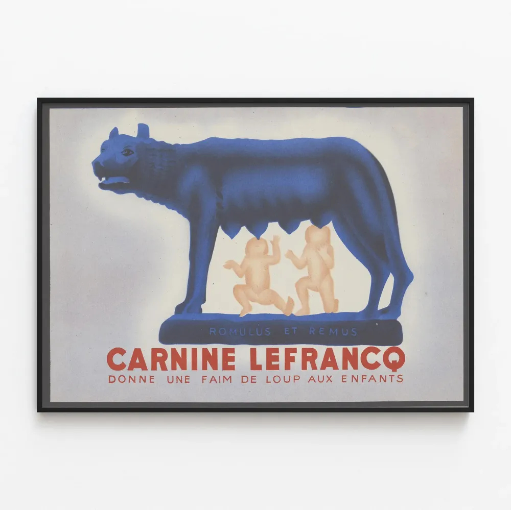 Juliste Carnine Lefrancq Romulus ja Remus seinäkoriste vintage