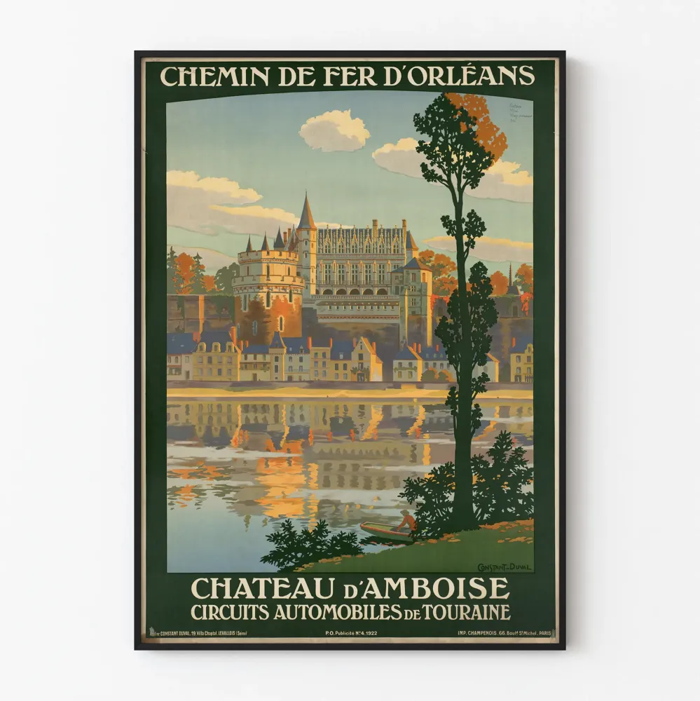 Juliste Château d'Amboise Chemin de Fer d'Orléans - Vintage seinäkoriste
