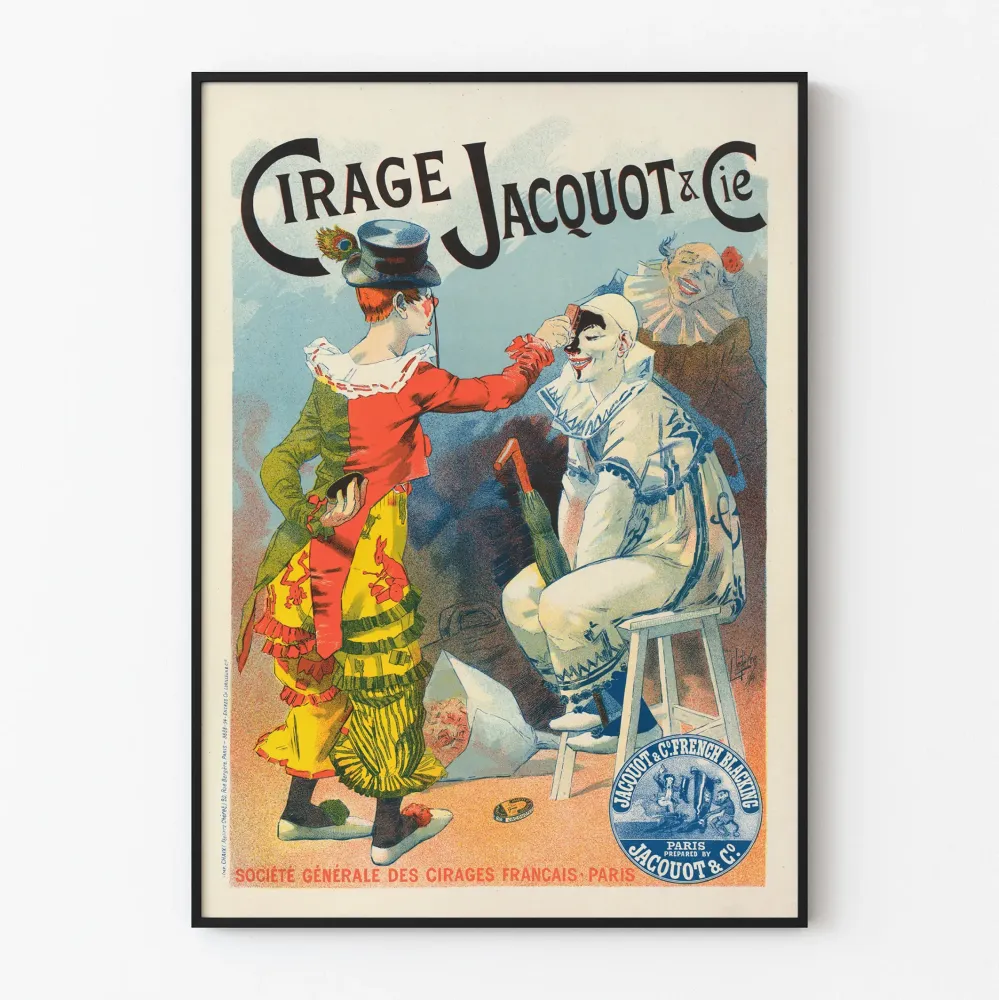 Juliste Cirage Jacquot & Cie - Vintage seinäkoriste klovni