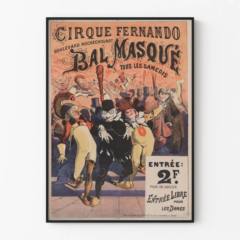 Juliste Cirque Fernando Bal Masqué - Vintage-seinän koriste