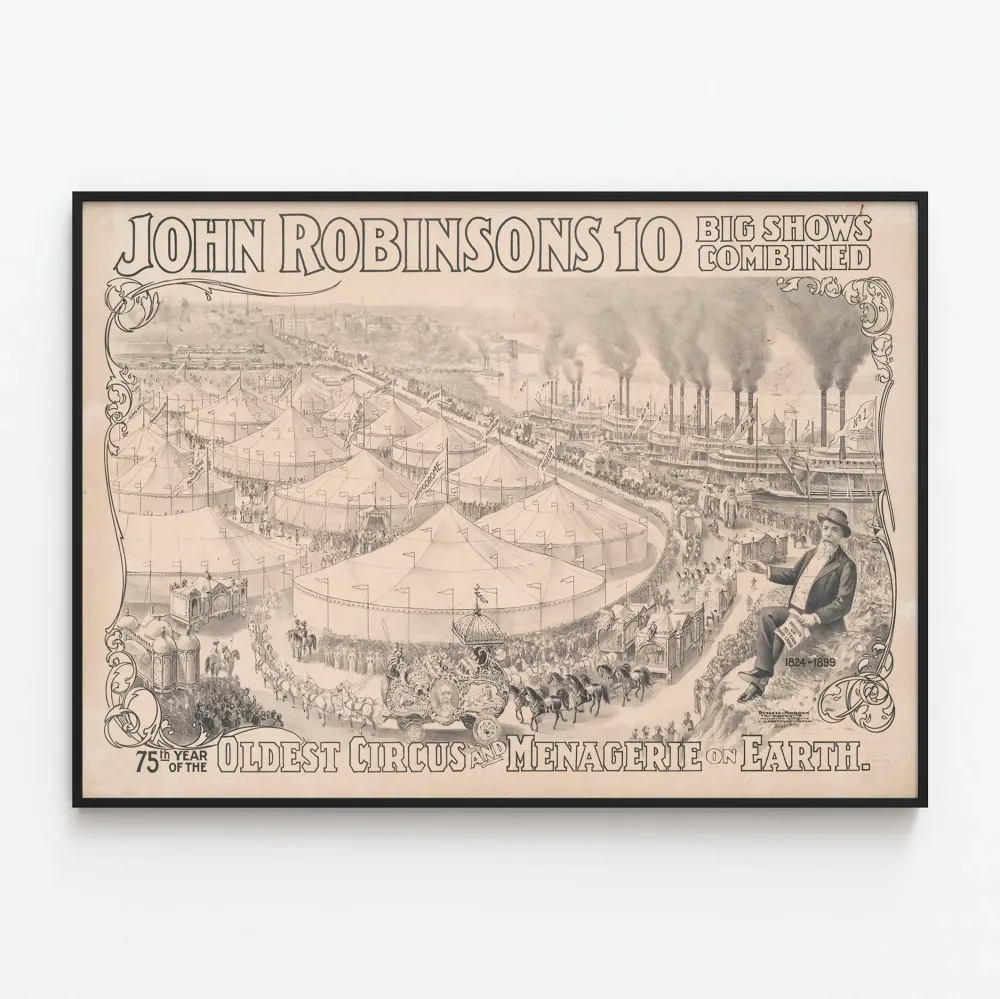 Juliste Cirque John Robinson - 75-vuotisjuhla vanhimmalle sirkukselle ja eläintarhalle