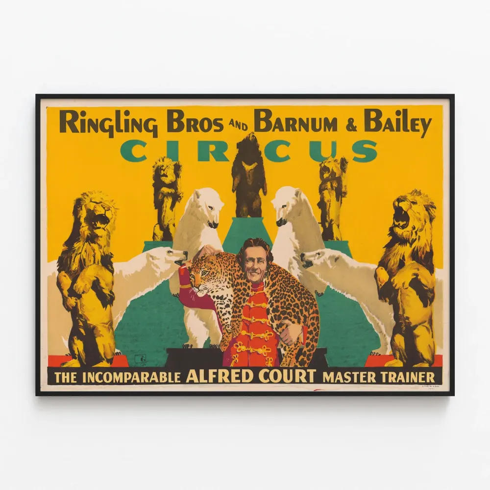 Juliste Cirque Ringling Bros & Barnum & Bailey - Alfred Court eläintenkouluttajamestari