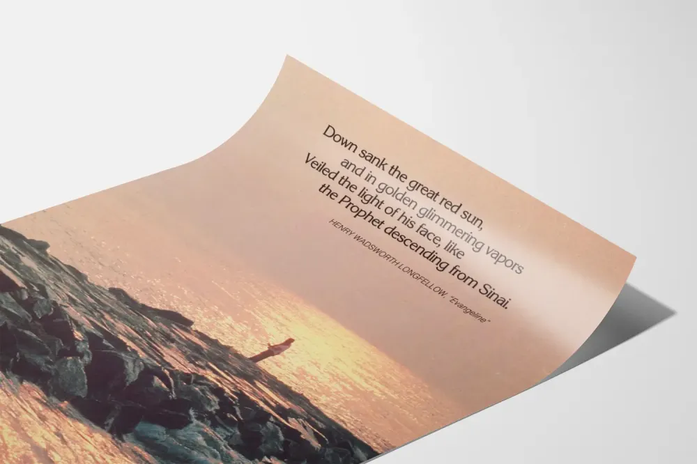 Juliste Delawareen auringonlaskun rannasta