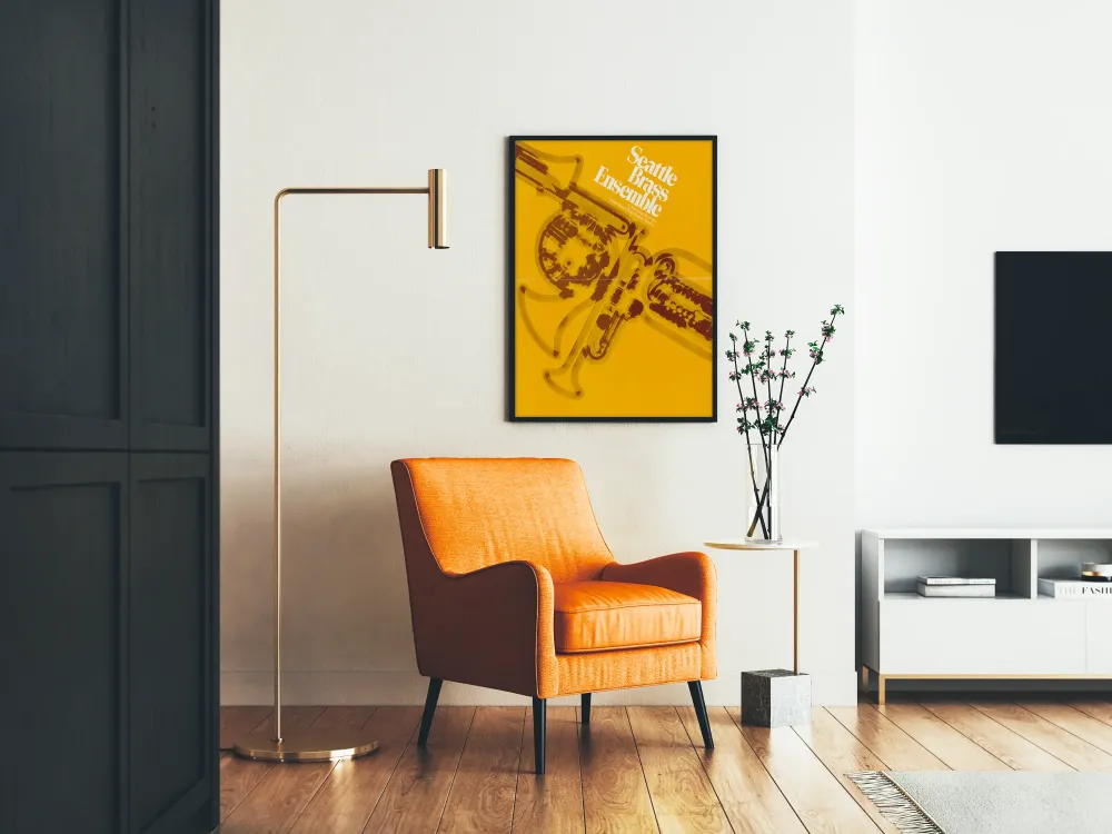 Juliste Design Seattle Brass Ensemble Keltainen ja Ruskea