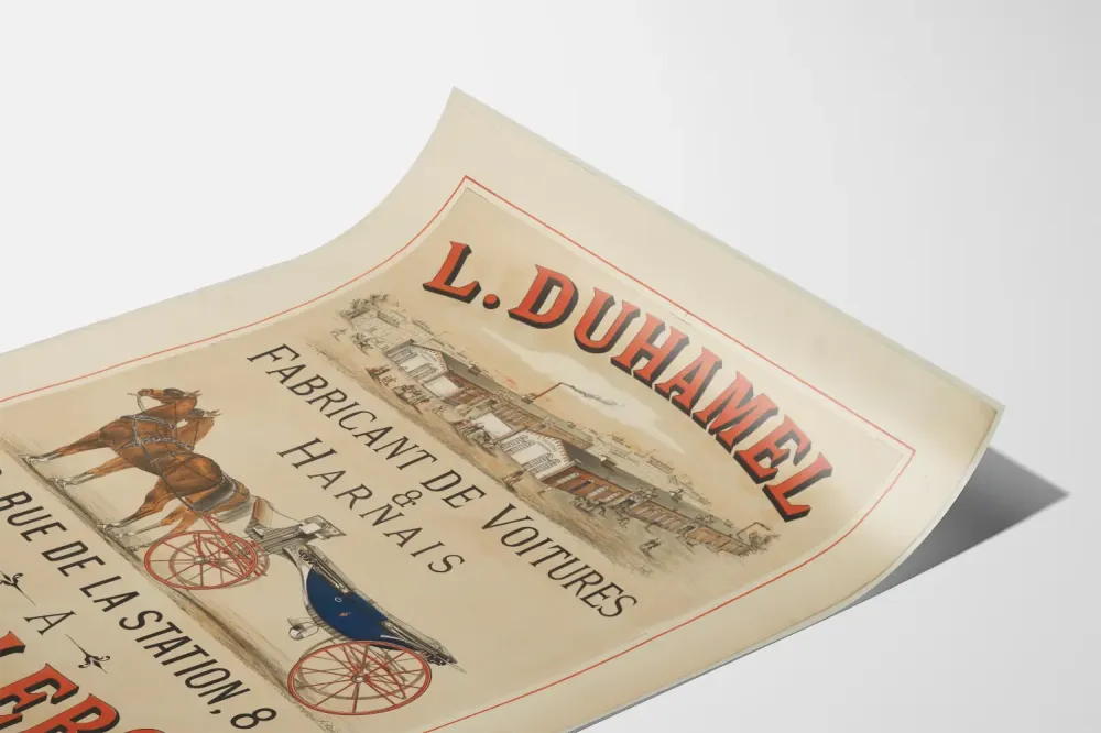 Juliste L. Duhamel Autotehtailija ja Hihnat Charleroi