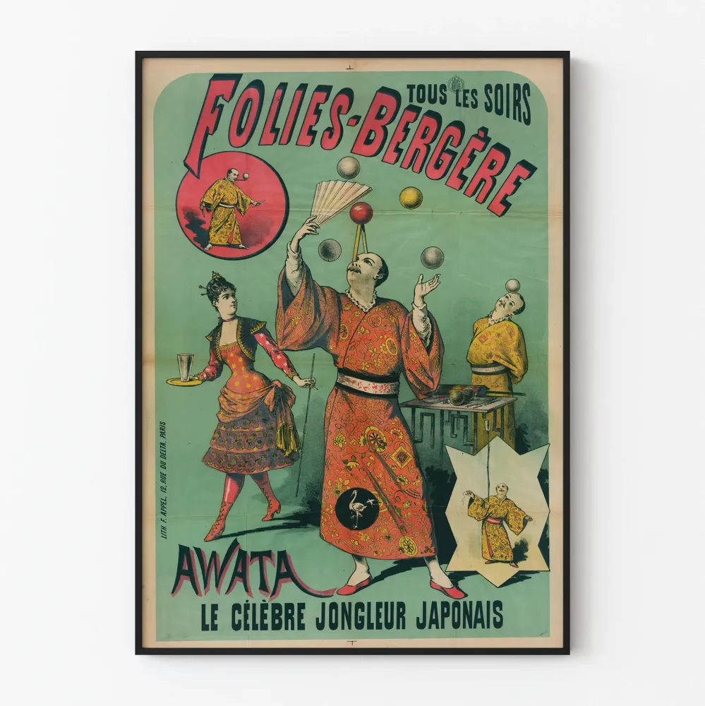 Juliste Folies Bergère Jongleur Japonais Awata
