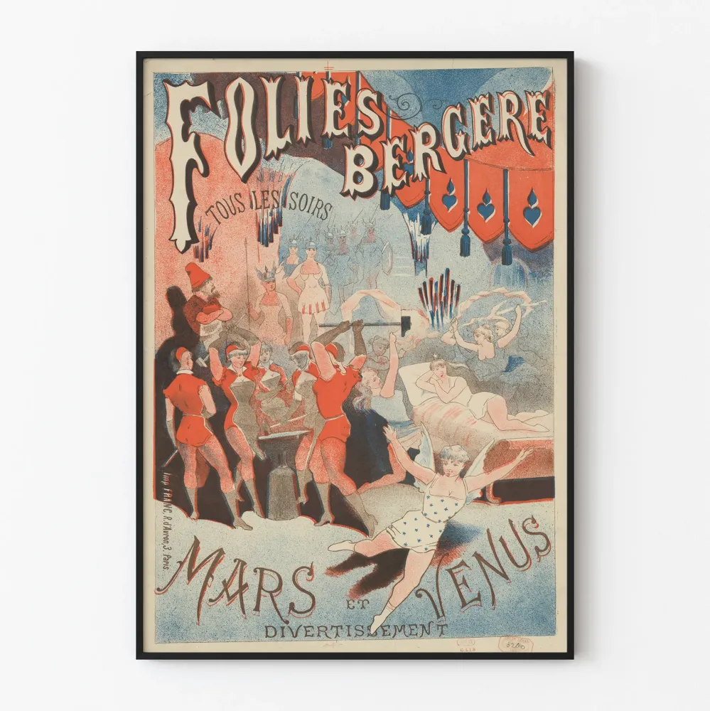 Juliste Folies Bergère Mars et Vénus - Vintage-seinäkoristelu