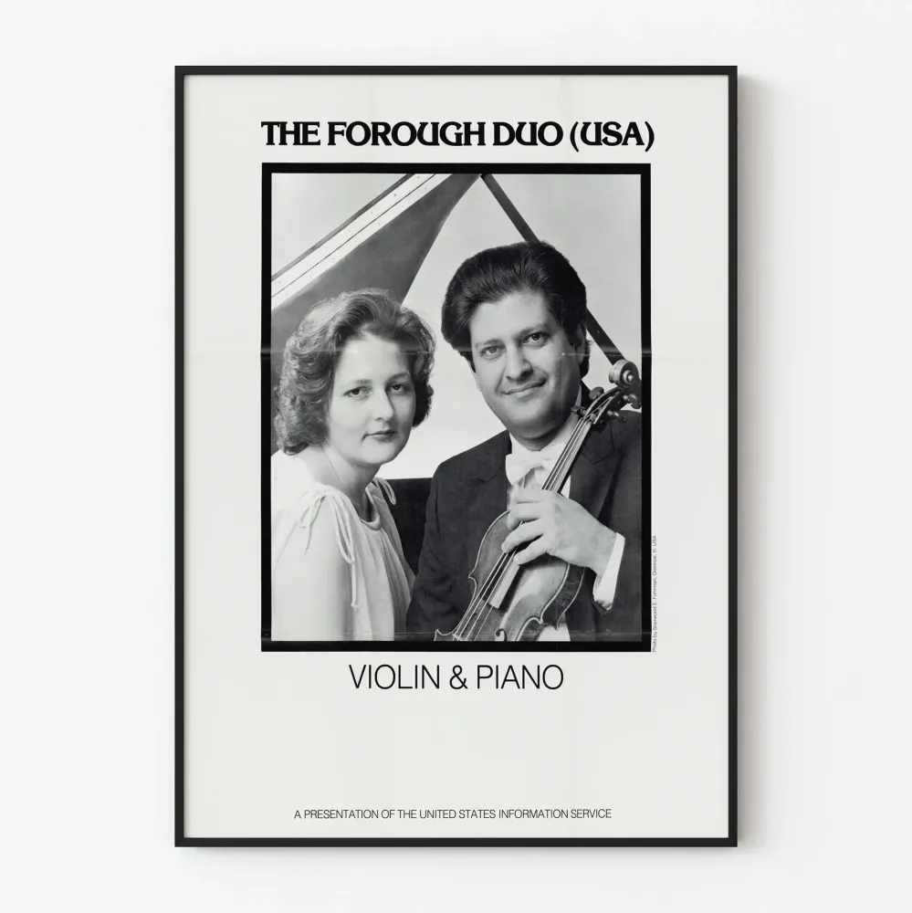 Juliste Forough Duo USA Viulu ja piano - Musikaalinen seinäkoriste vintage