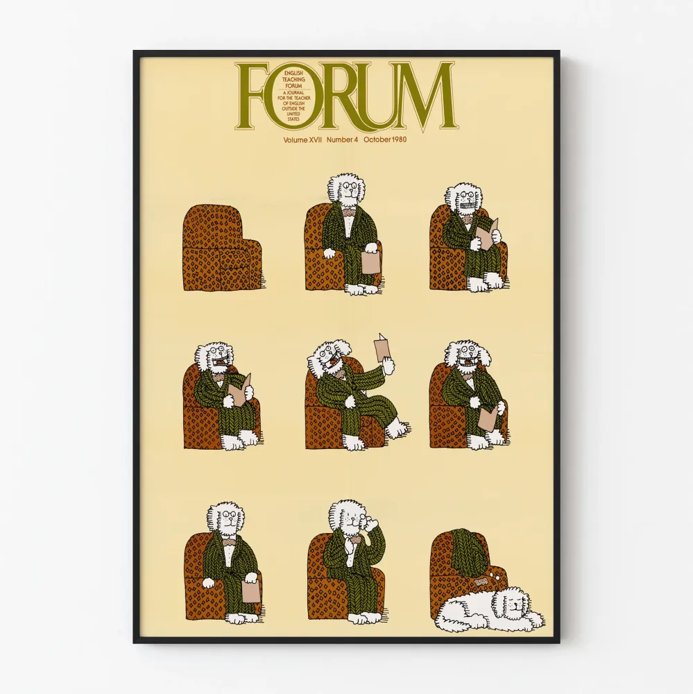 Juliste Forum Volume XVII Numero 4 Lokakuu 1980 - Animoitu vintage-kuvitus