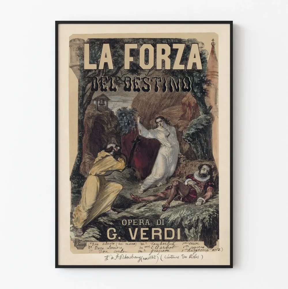 Juliste La Forza del Destino - Seinäsisustus Verdin oopperasta