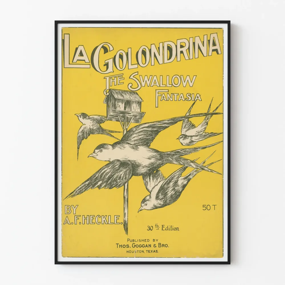 Juliste La Golondrina - Vanhahtava kuva hirvistä