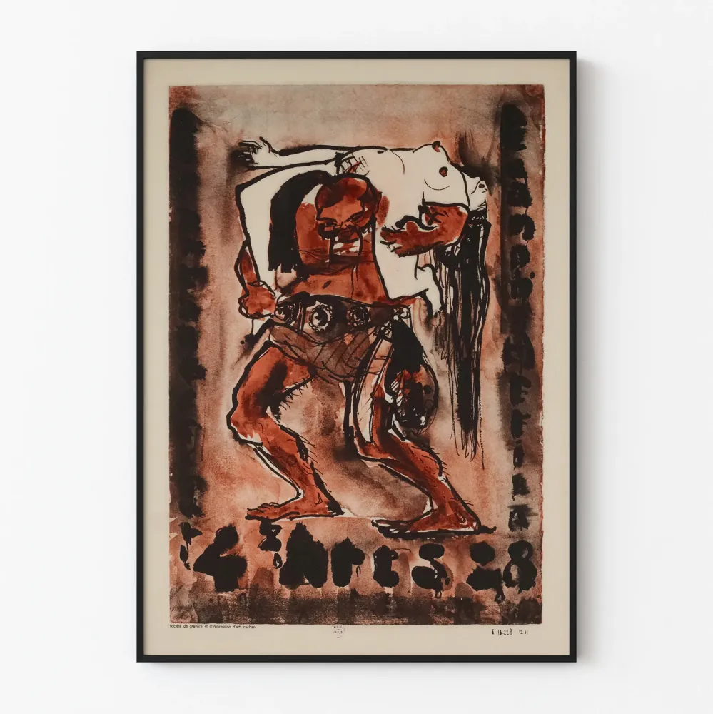 Juliste Hunien leiri – Vintage-seinäkoriste vuodelta 1928
