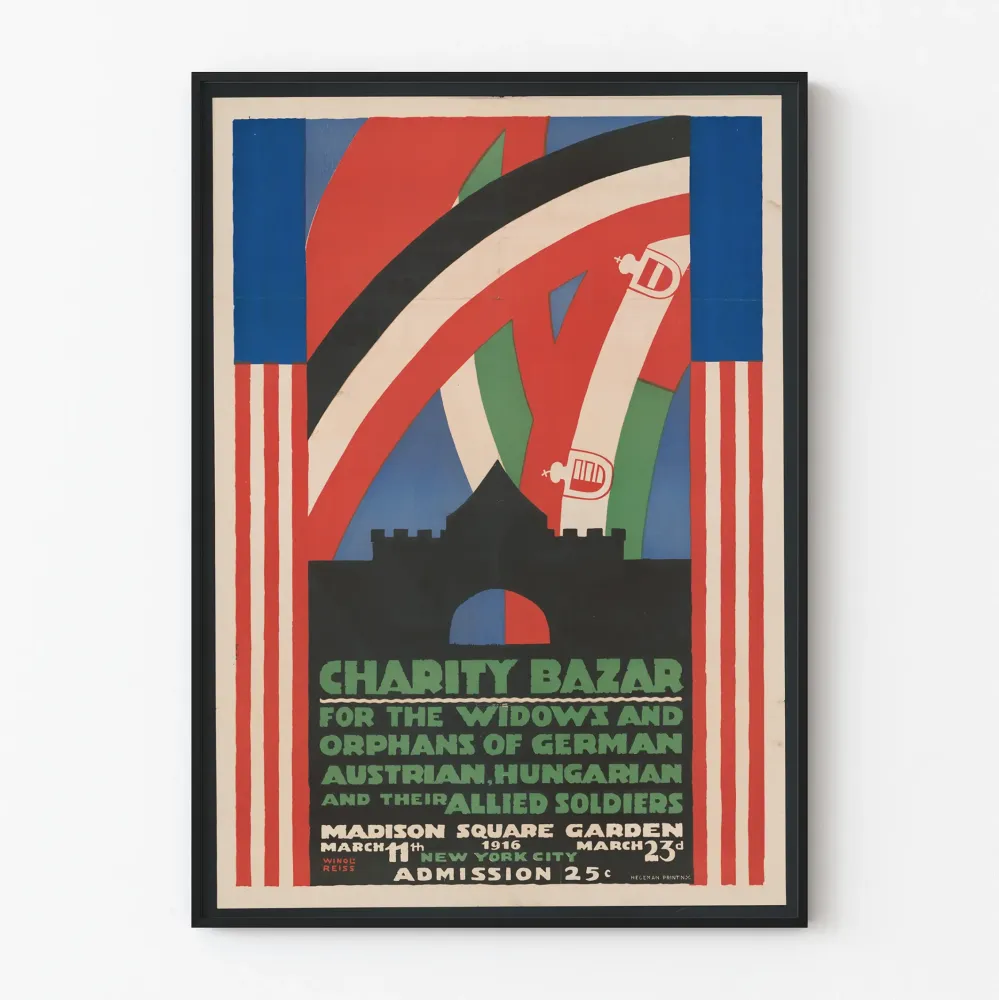 Juliste Hyväntekeväisyysmarkkinat leskille ja orvoille liittoutuneiden sotilaiden, 1916