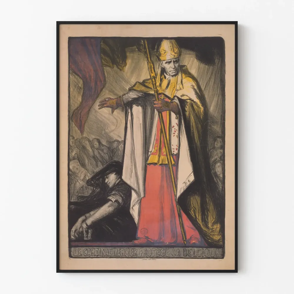 Juliste Kardinaali Mercier suojelee Belgiaa