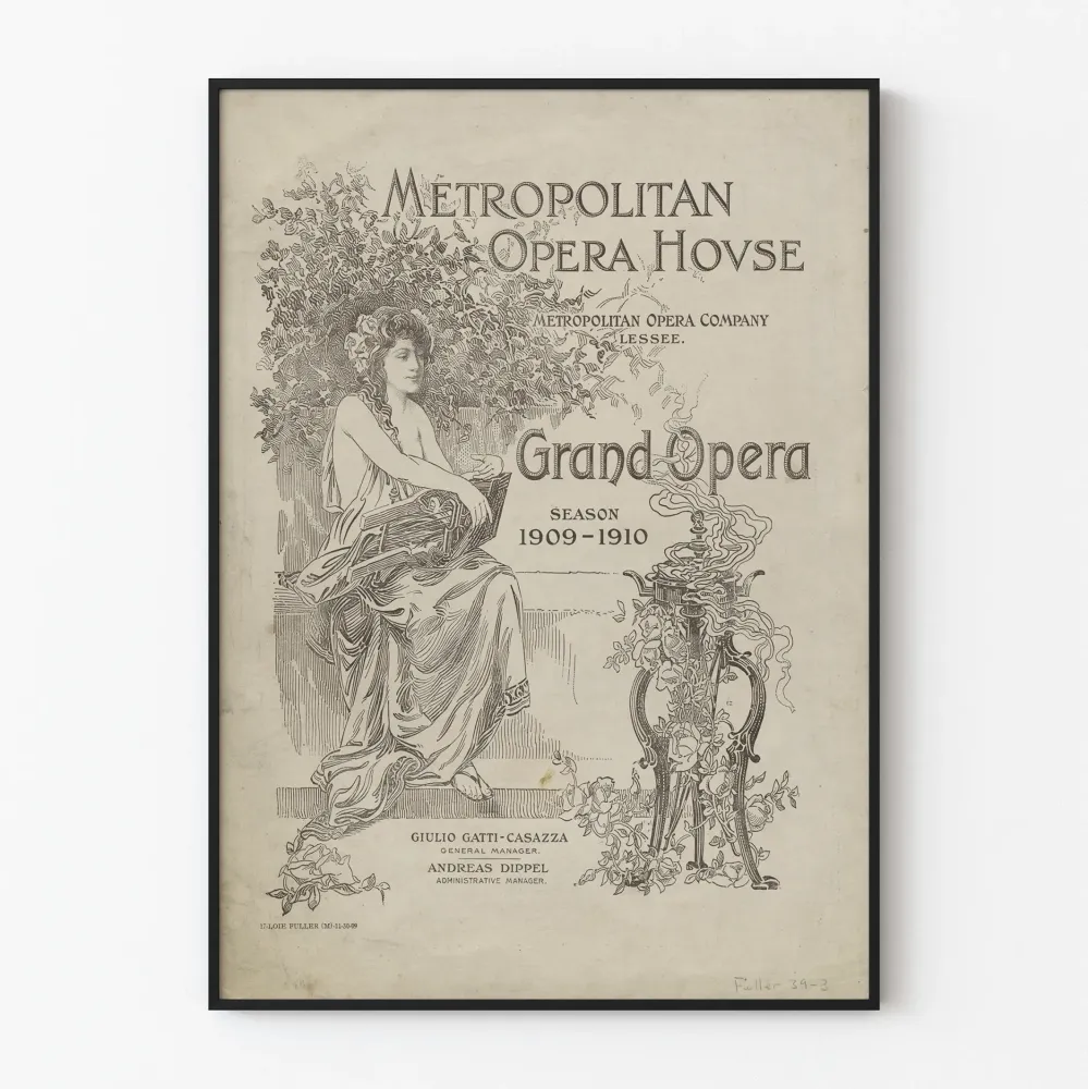 Juliste Kauden Suuri Ooppera 1909-1910 Metropolitan-oopperatalo New York