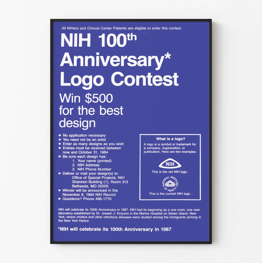 Juliste kilpailun logo NIH:n 100-vuotisjuhlaan