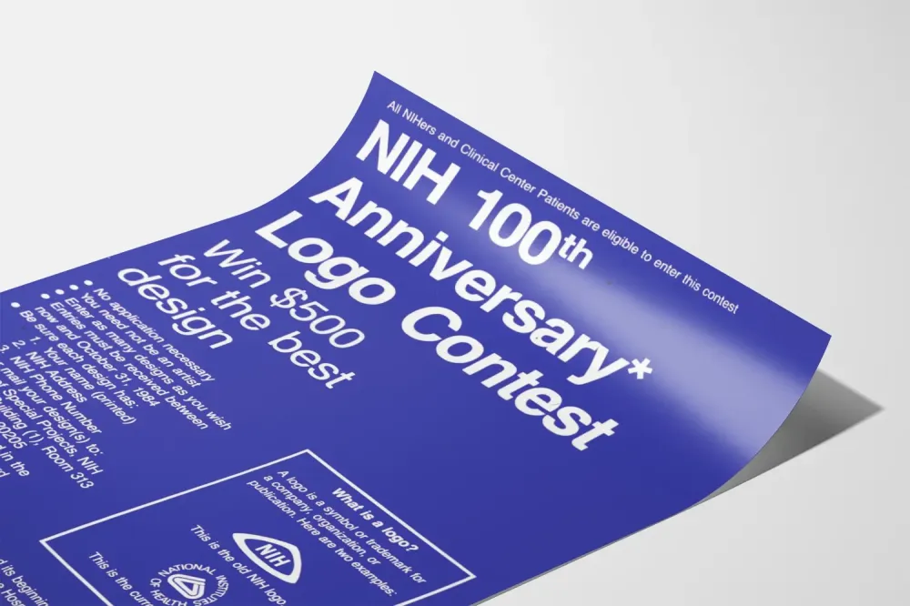 Juliste kilpailun logo NIH:n 100-vuotisjuhlaan