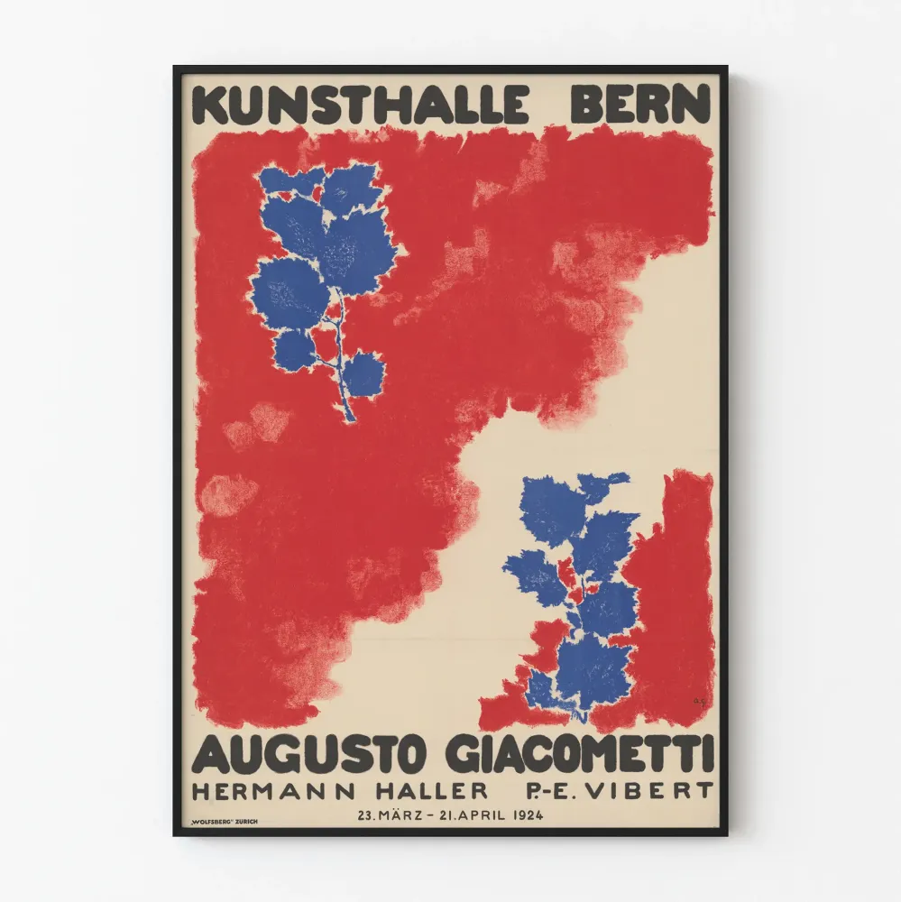 Juliste Kunsthalle Bern - Näyttely Augusto Giacometti, Hermann Haller, P-E Vibert 1924