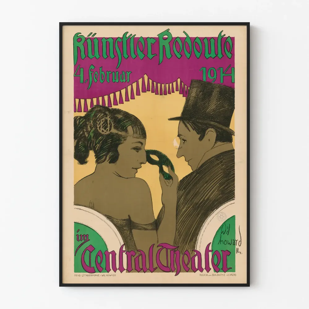 Juliste Kunstler Redoute 1914 seinäkoristeeksi vintage