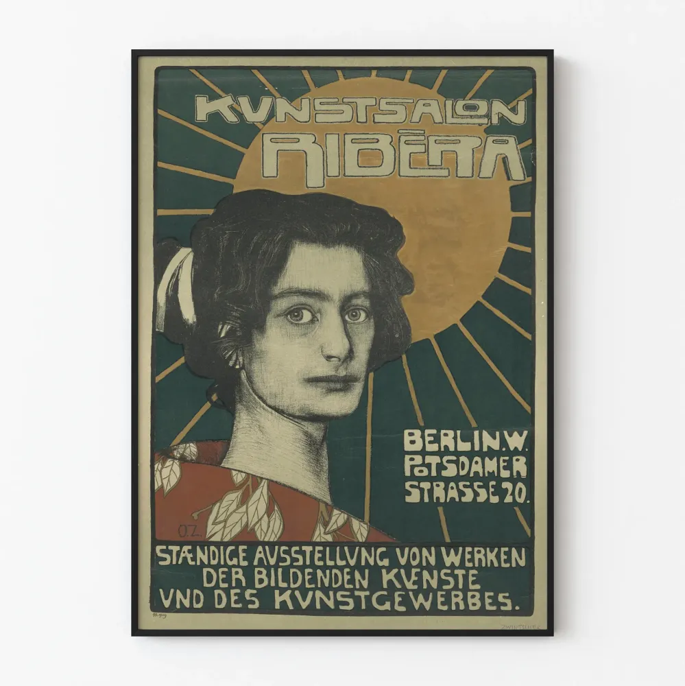 Juliste Kunstsalon Ribera Berliini vintage koristeellinen
