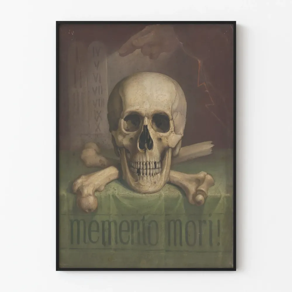Juliste Kuoleman pää Memento Mori seinäkoristukseen