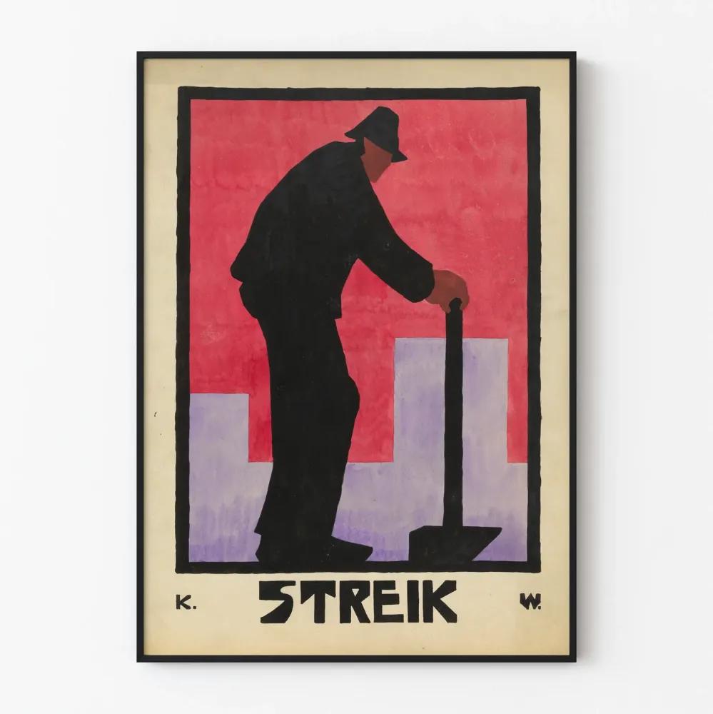 Juliste Lakko - Työläinen Art Déco -kuvitus